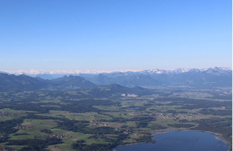 Luftaufnahme auf den Chiemgau
