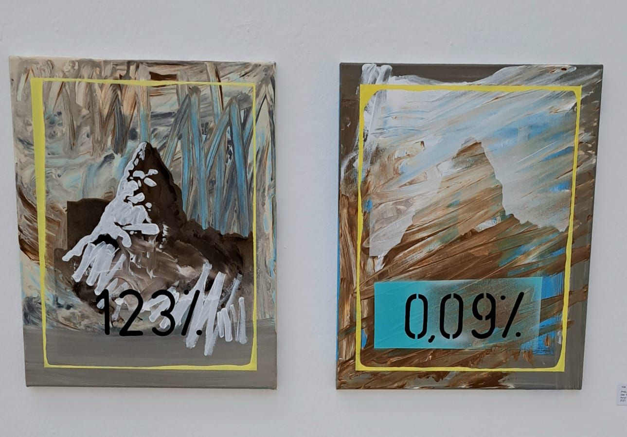 Zwei Gemälde von Philipp Stähle Motiv Berge