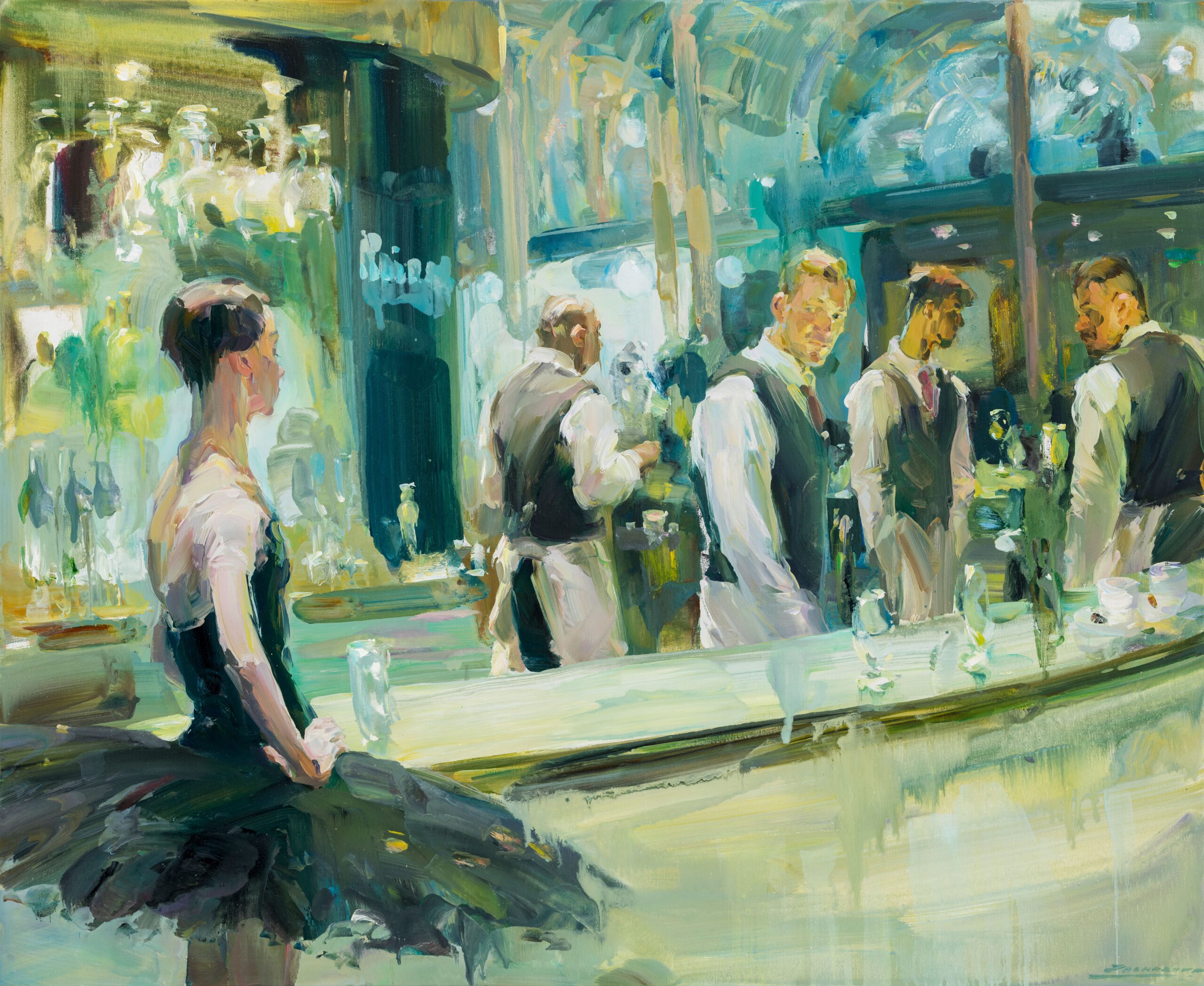 Gemälde von Ekatarina Zacharova Tänzerin an der Bar