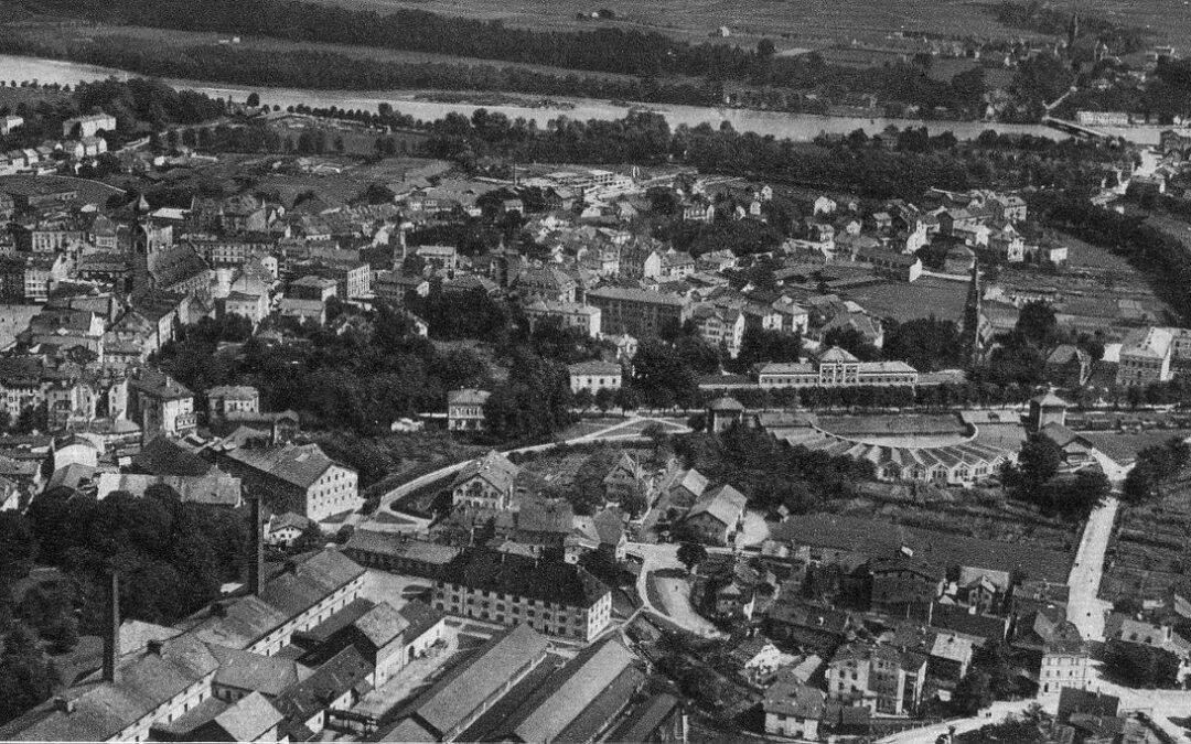 Rosenheim, Luftaufnahme, 1920er