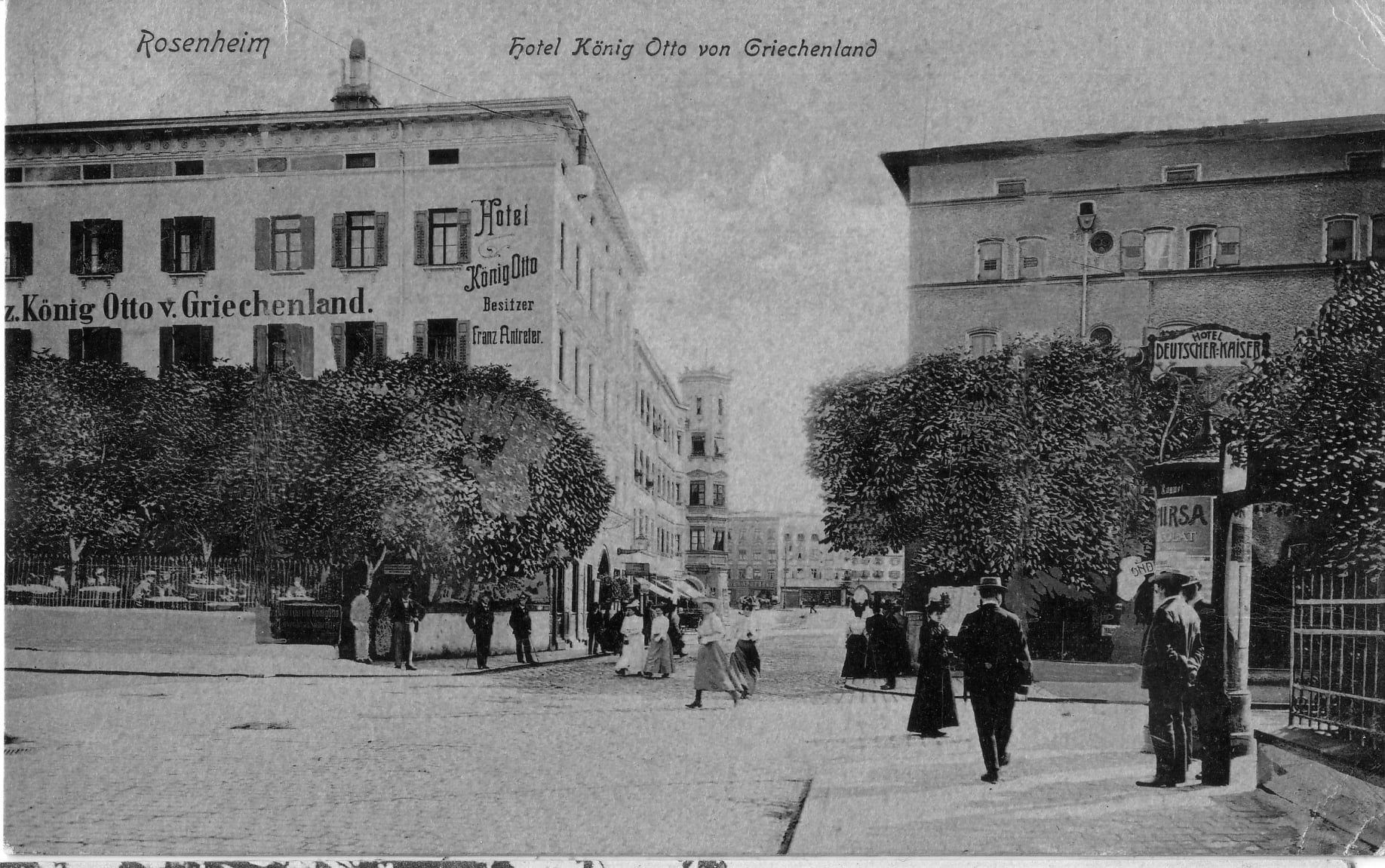 Koenig-Otto-Kreuzung in Rosenheim im Jahr 1909