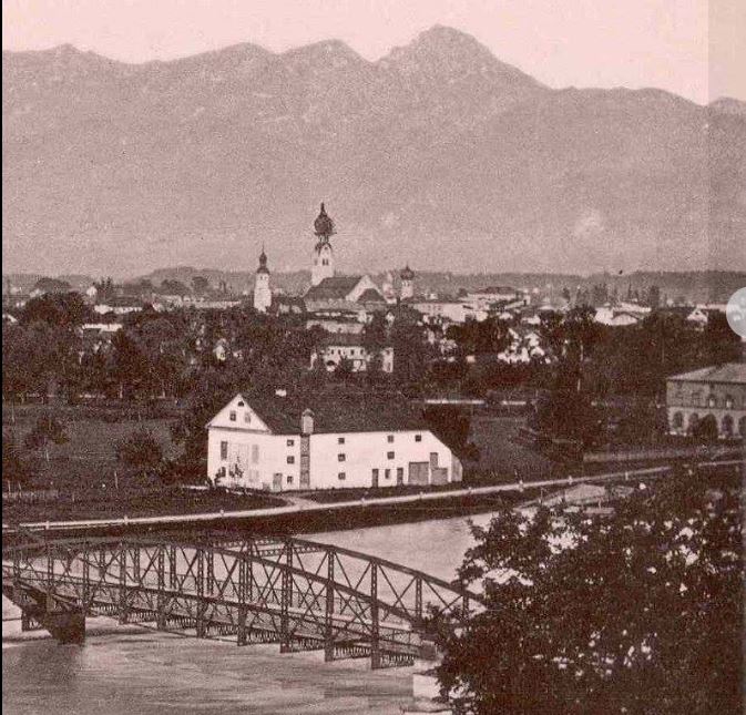Blick auf Rosenheim im Jahr 1877