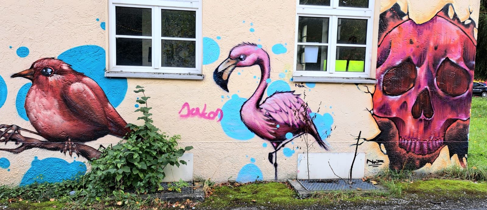 Flamingo an der Wand