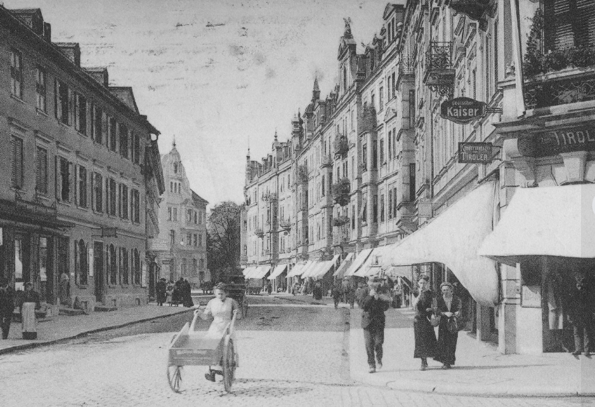 Münchener Straße in Rosenheim im Jahr 1927