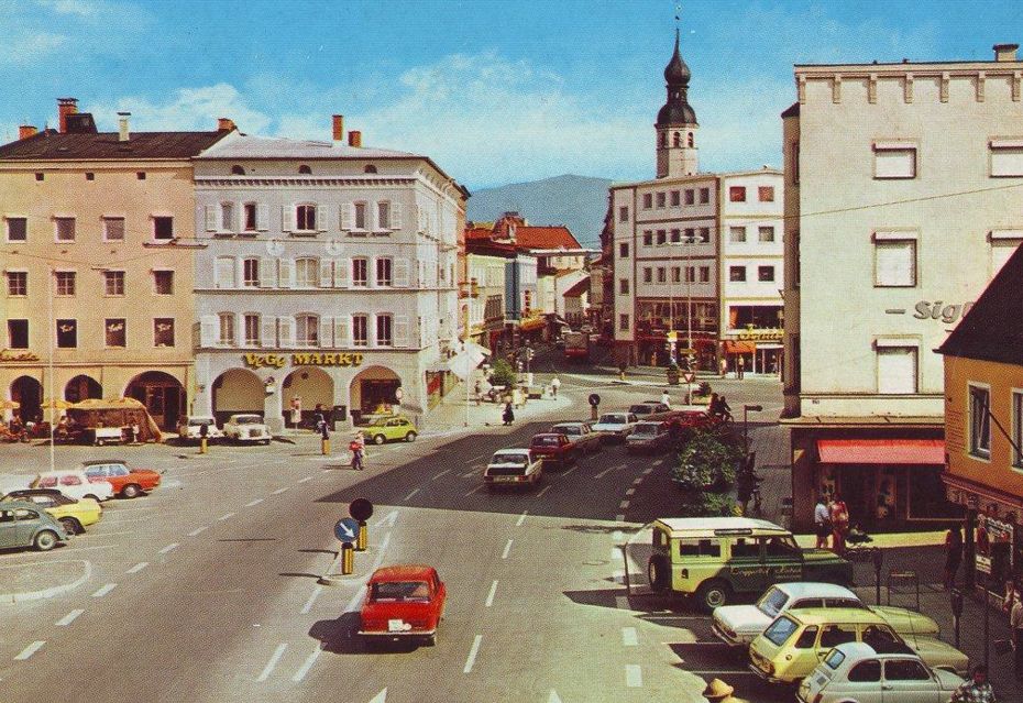Ludwigsplatz in Rosenheim in den 1980er Jahren