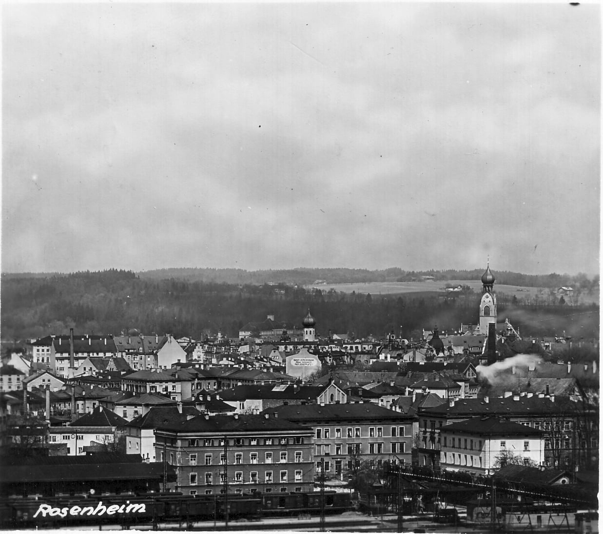 Panoramabild von der Stadt Rosenheim im Jahr 1941