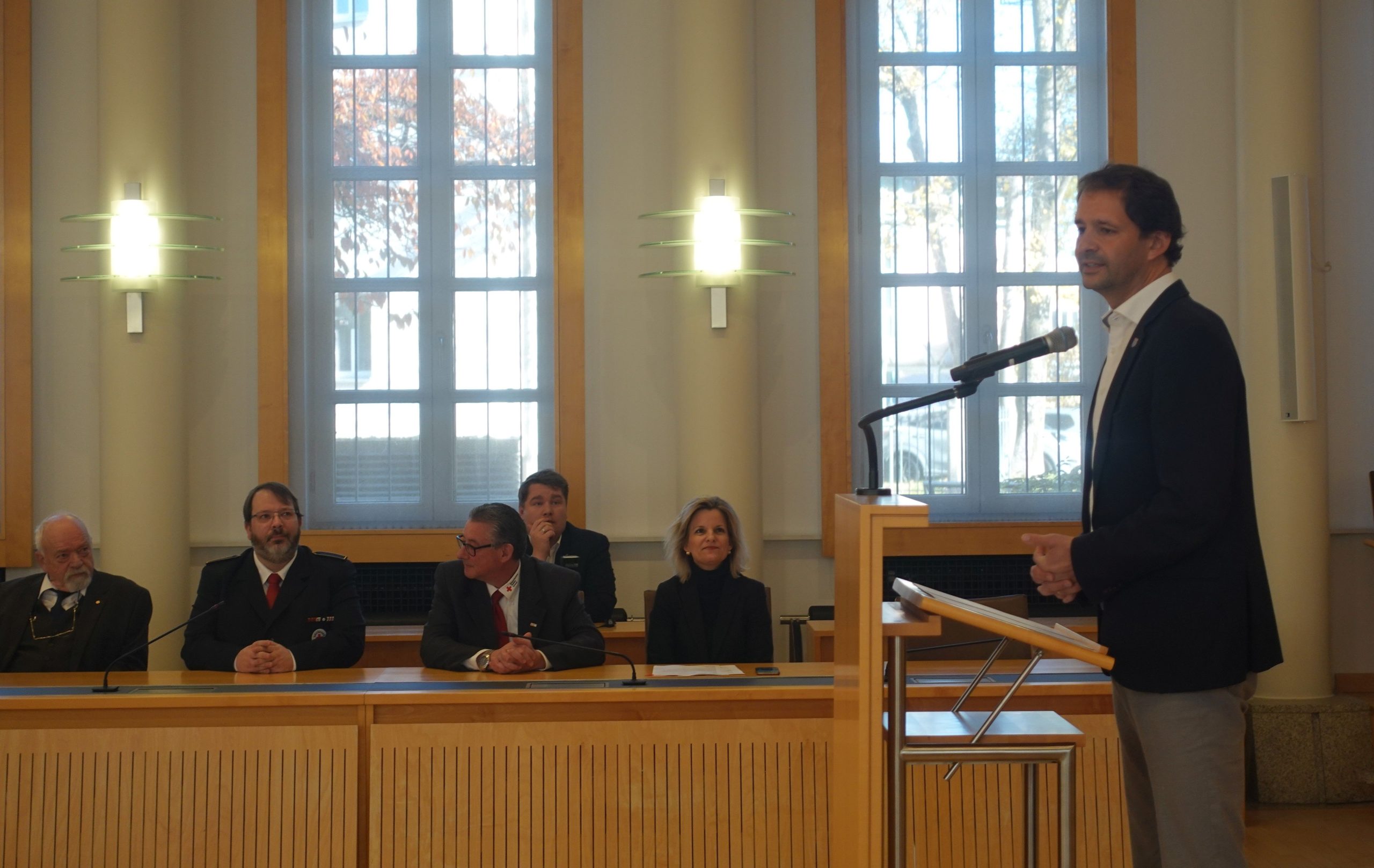 Rosenheims Oberbürgermeister bei seiner Rede