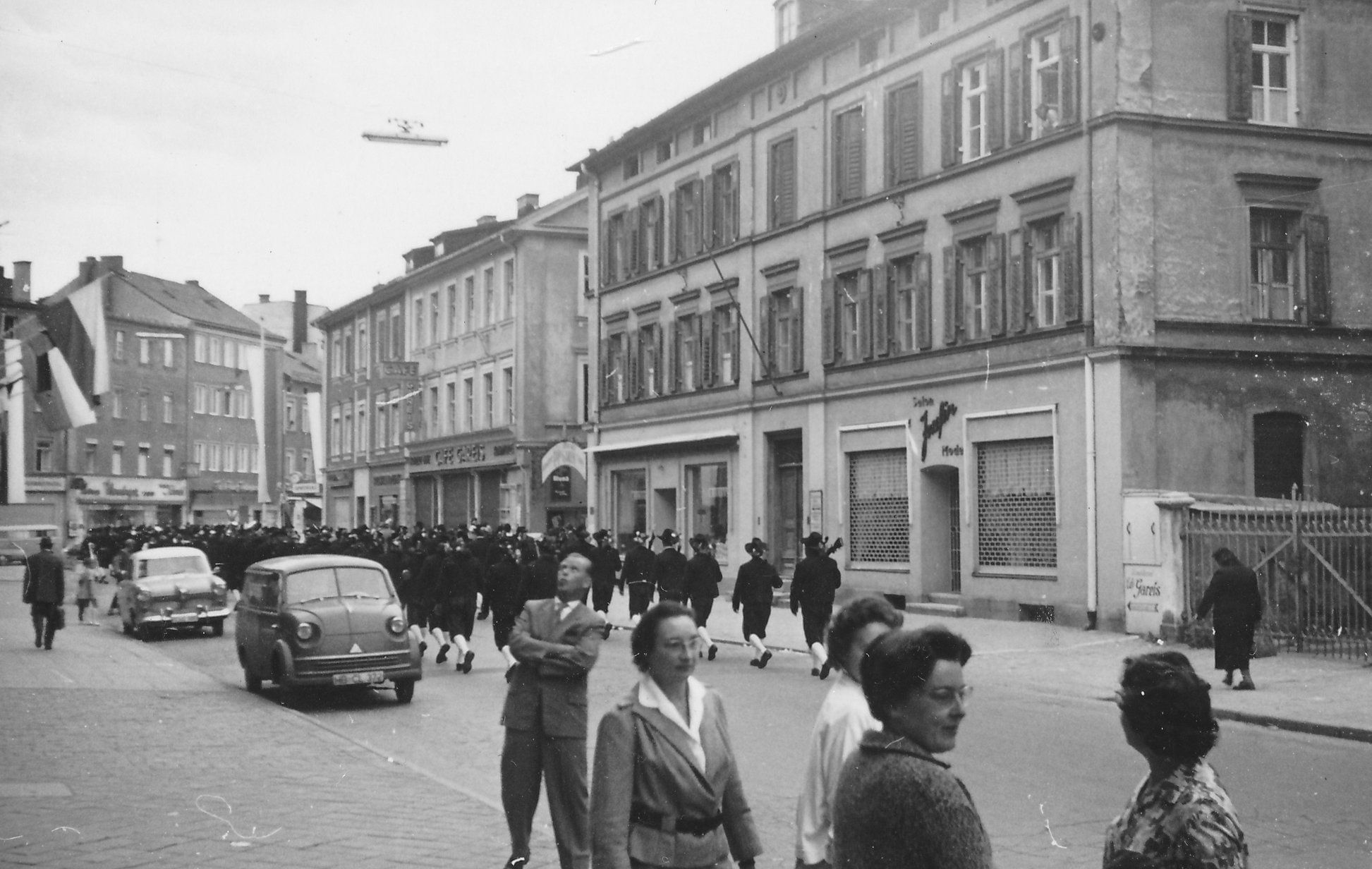 Bahnhofstraße in Rosenheim in den 1950er Jahren