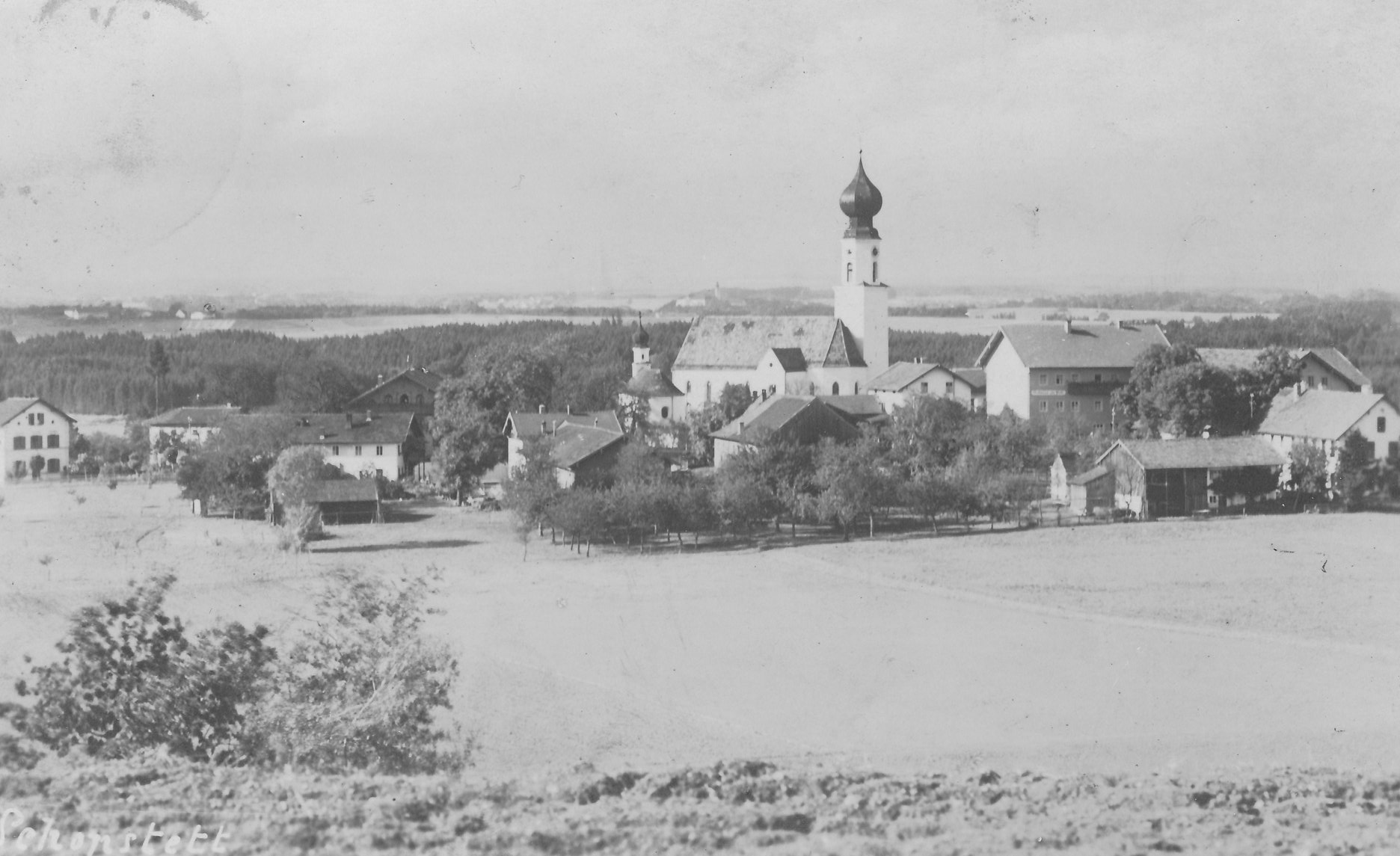 Die Gemeinde Schonstett im Landkreis Rosenheim im Jahr 1930