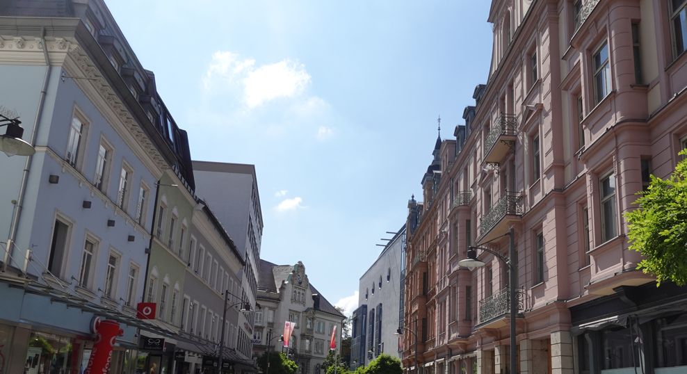 Blick auf die Münchner Straße in Rosenheim