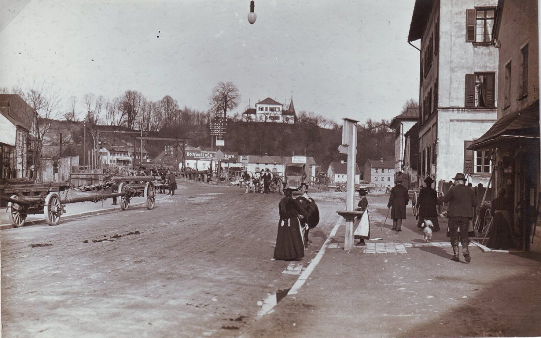 Innbrücke, Rosenheim, ca. 1913