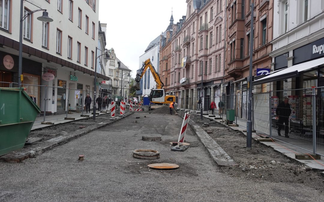 Bauarbeiten in der Fußgängerzone haben begonnen