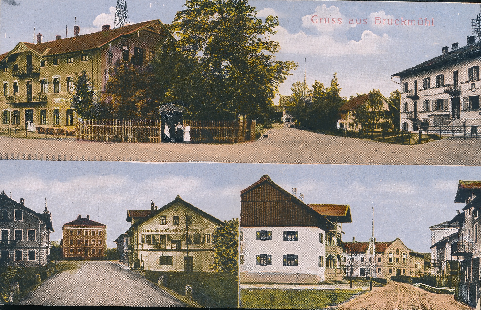 Postkarte aus Bruckmühl im Landkreis Rosenheim im Jahr 1916. Foto: Archiv Herbert Borrmann