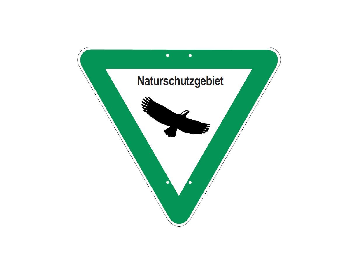 So sieht die neue Beschilderung der Natur- und Landschaftsschutzgebiete im Landkreis Rosenheim aus. Foto: Grafik Landkreis Rosenheim