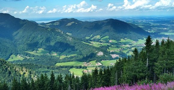 Blick von Unterberg auf Tal Ruhpolding