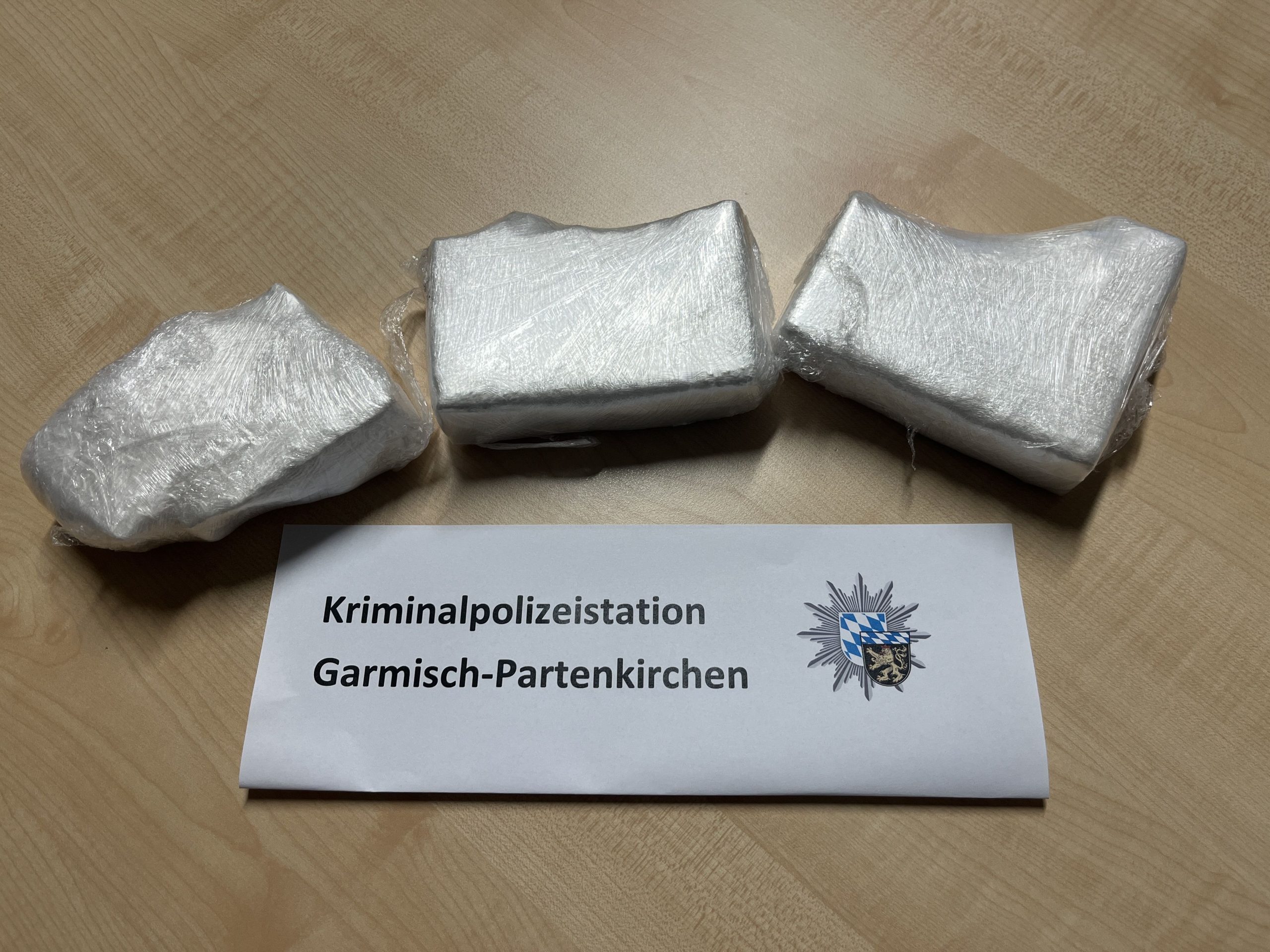 Das sichergestellte Kokain. Foto: Polizeipräsidium Oberbayern Süd
