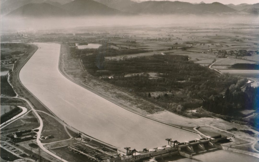 Kraftwerk Rosenheim, Luftbild 1960er