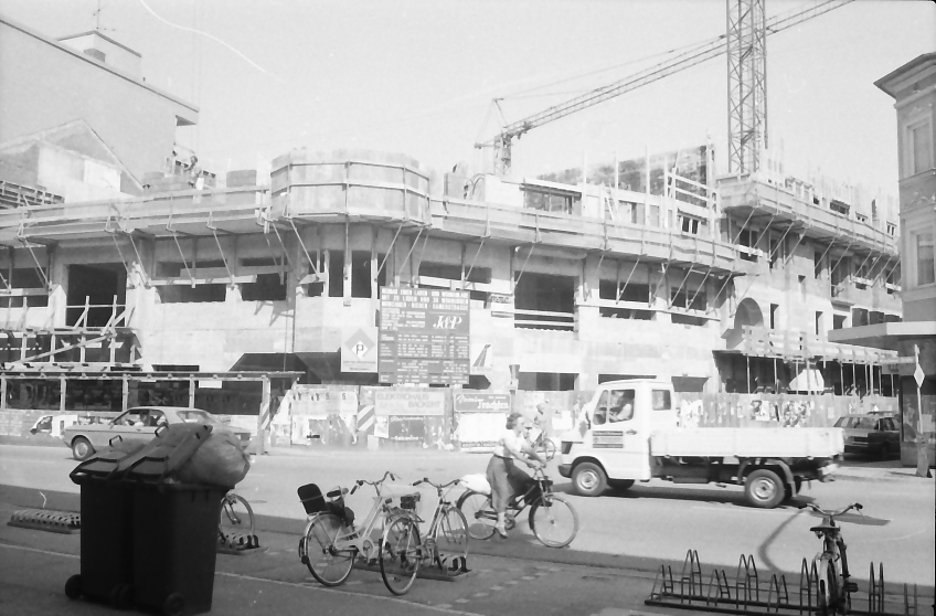 Bau Atrium Rosenheim im Jahr 1984. Foto: Archiv Herbert Borrmann