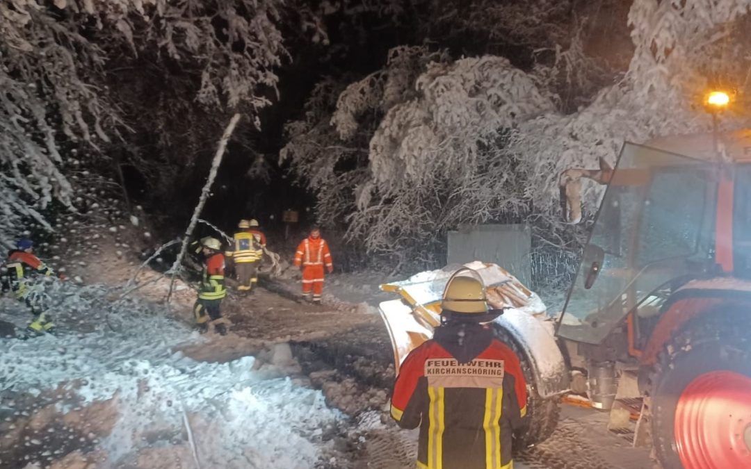 Auch in Traunstein Schneechaos