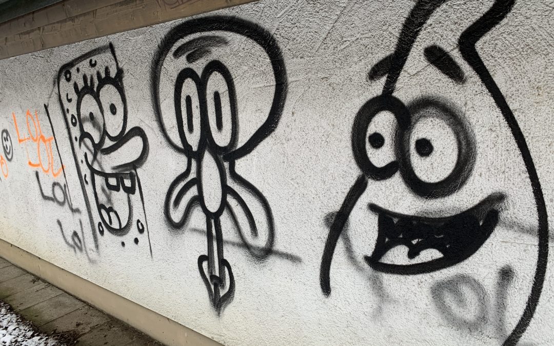 „Spongebob“ auf Finsterwalder-Gymnasium gemalt