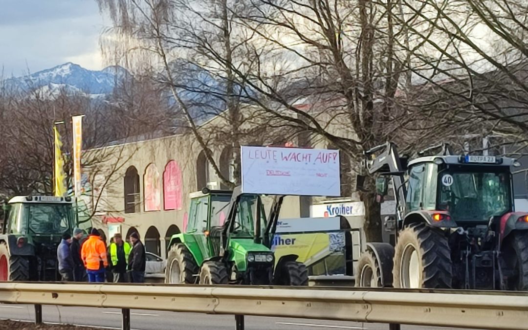 Bauernproteste schon seit Morgen auch in Rosenheim