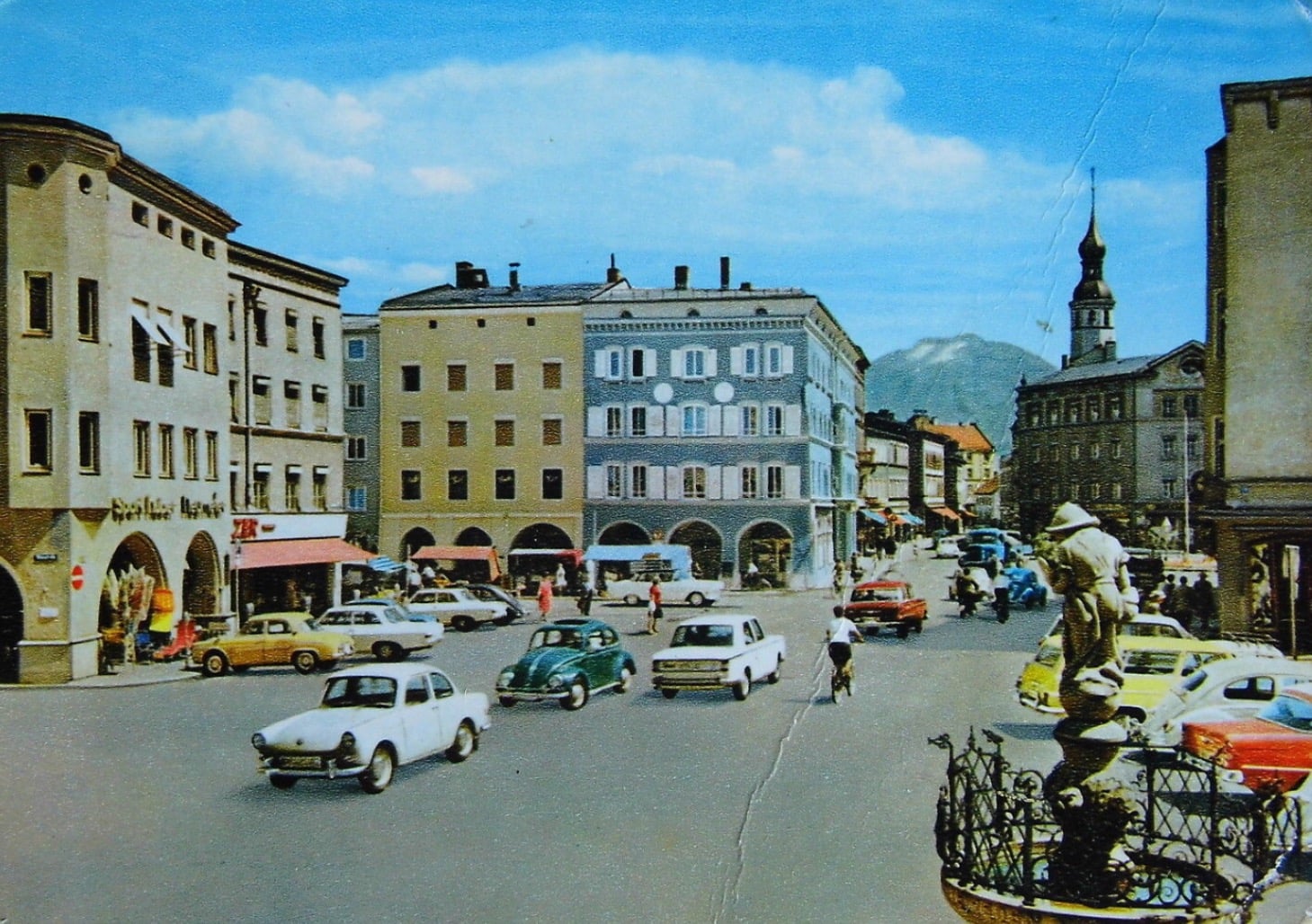 Ludwigsplatz in Rosenheim in den 1970er Jahren. Foto: Archiv Herbert Borrmann