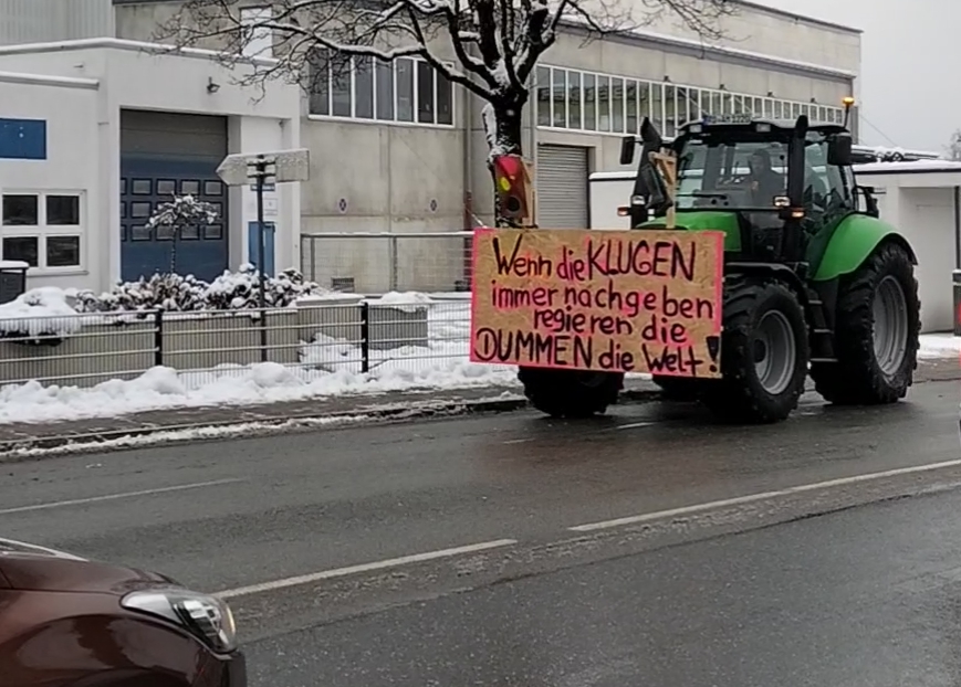 Bauerndemo 8. Januar Rosenheim. Foto: Josefa Staudhammer