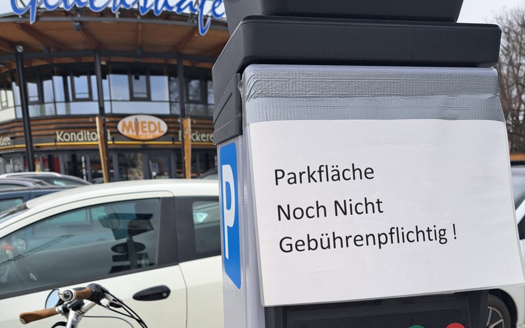 Parkautomaten auf der Loretowiese stehen schon