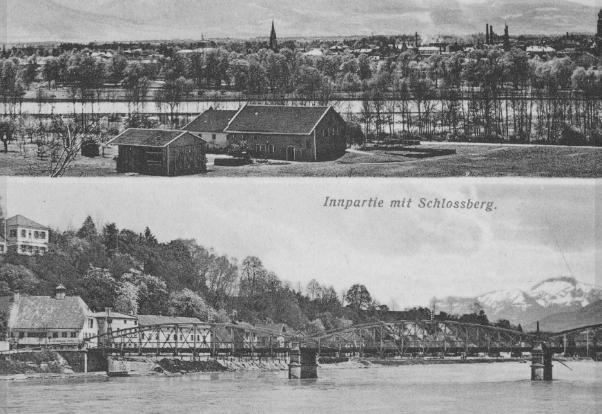 Innbrücke, Rosenheim, 1915