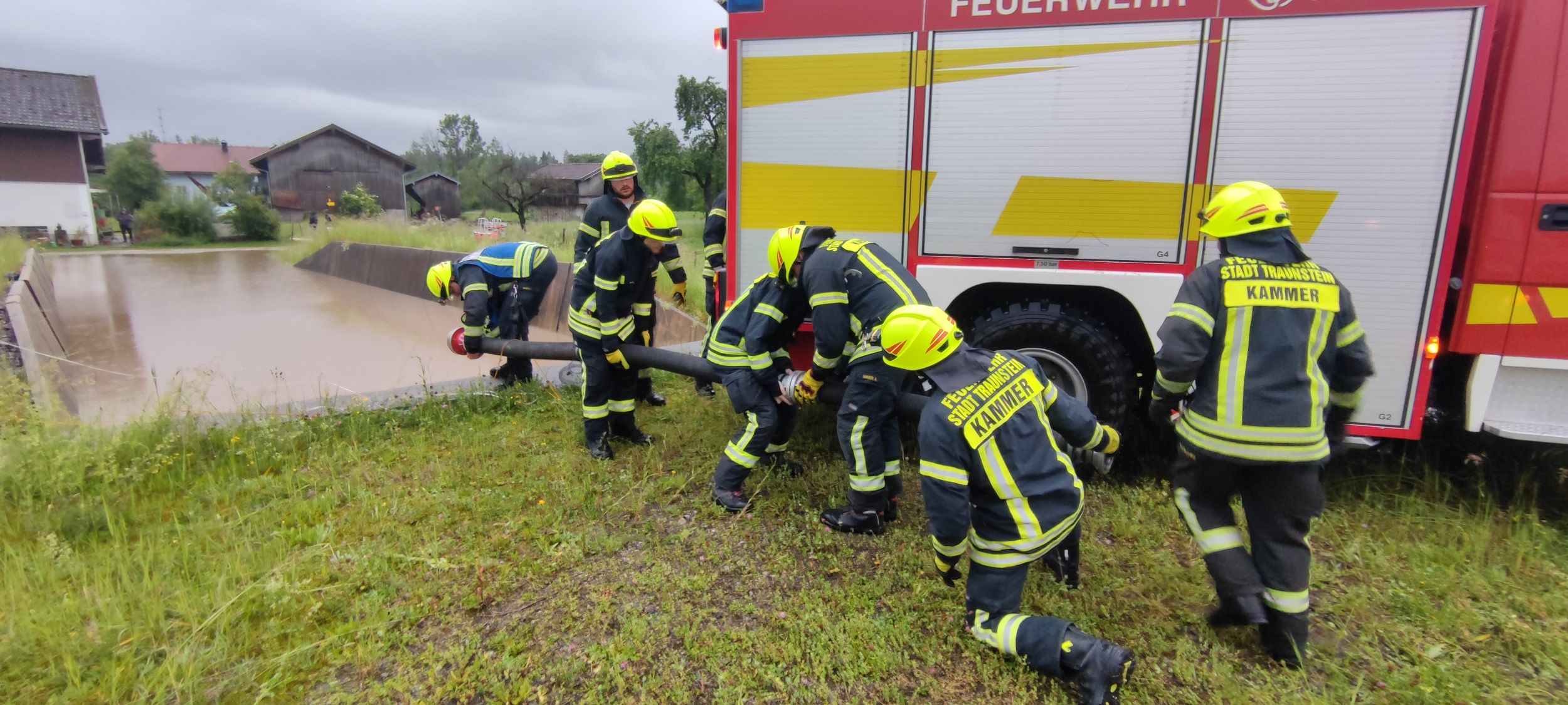 Hochwasser Traunstein. Kreisfeuerwehrverband Traunstein