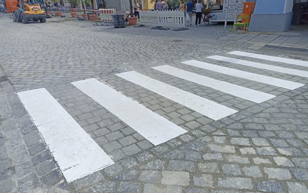 Zebrastreifen am Ludwigsplatz erstrahlt in neuem Glanz