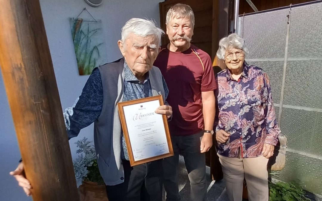 Fritz Wanner seit 70 Jahren Mitglied bei Kolpingfamilie Aschau