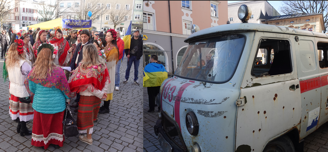 Gesang und Reden für die Ukraine-Hilfe in Rosenheim