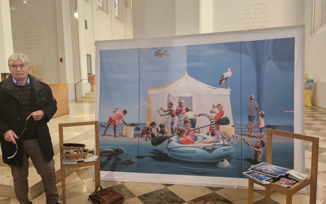 Misereor-Hungertuch zieht in Rosenheimer Kirche St. Nikolaus viele Blicke auf sich