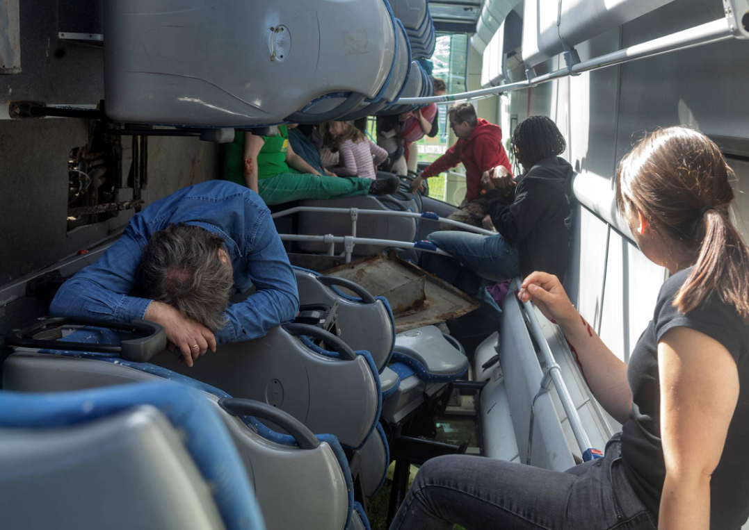 Verletzte Übungstag der Einsatzkräfte in Eerlstätt. Fotos: Kreisfeuerwehrverband Traunstein