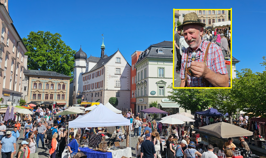 Antik- und Trödelmarkt Rosenheim haupt Antik- und Trödelmarkt in Rosenheim 1. Mai 2025. Foto: Innpuls.me