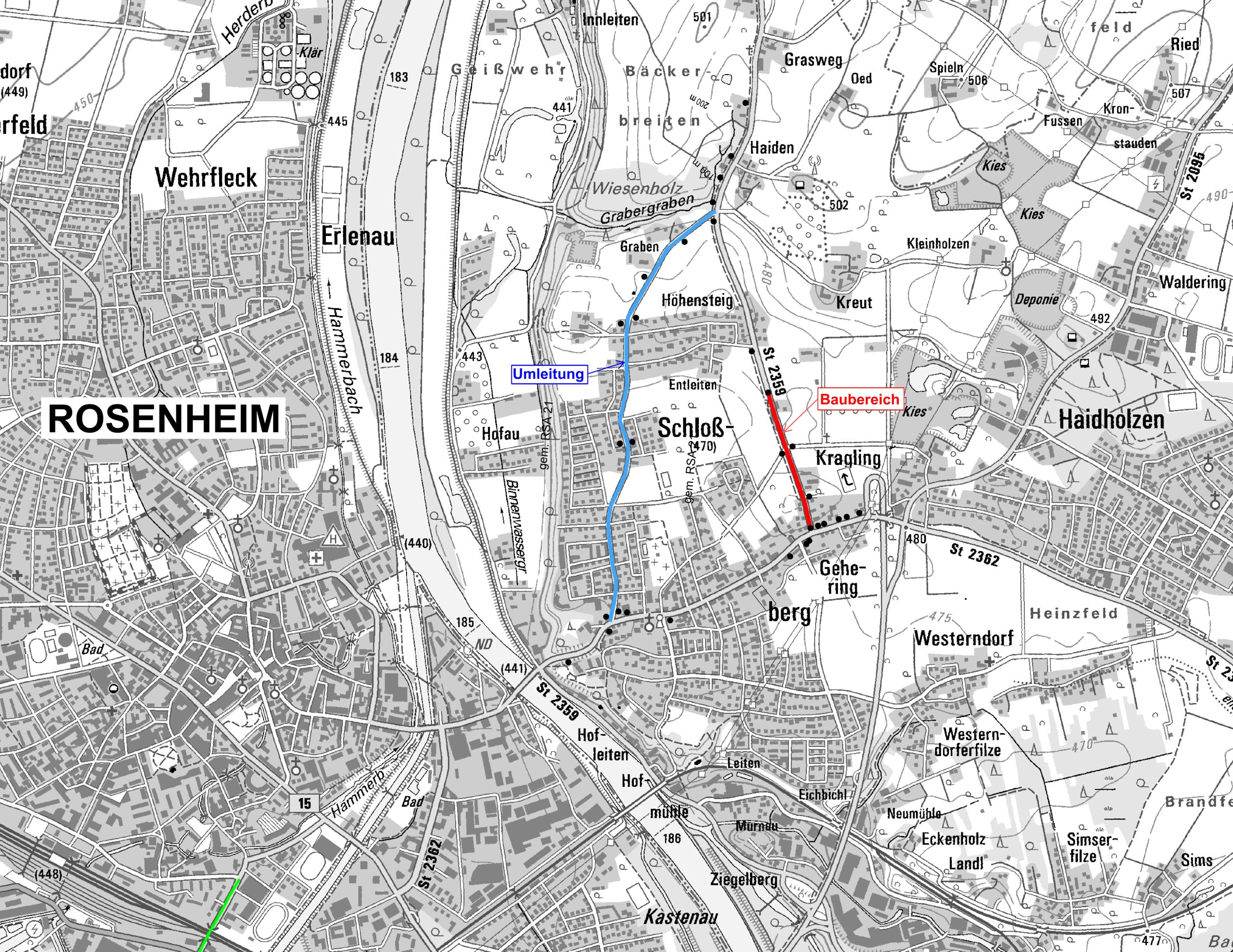 Umleitung Umleitungsplan Copyright Staatliches Bauamt Rosenheim