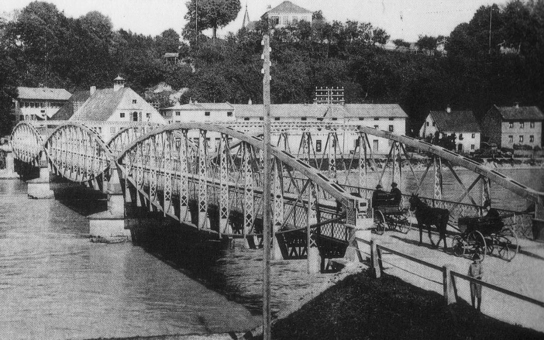 Innbrücke, Rosenheim, ca. 1900