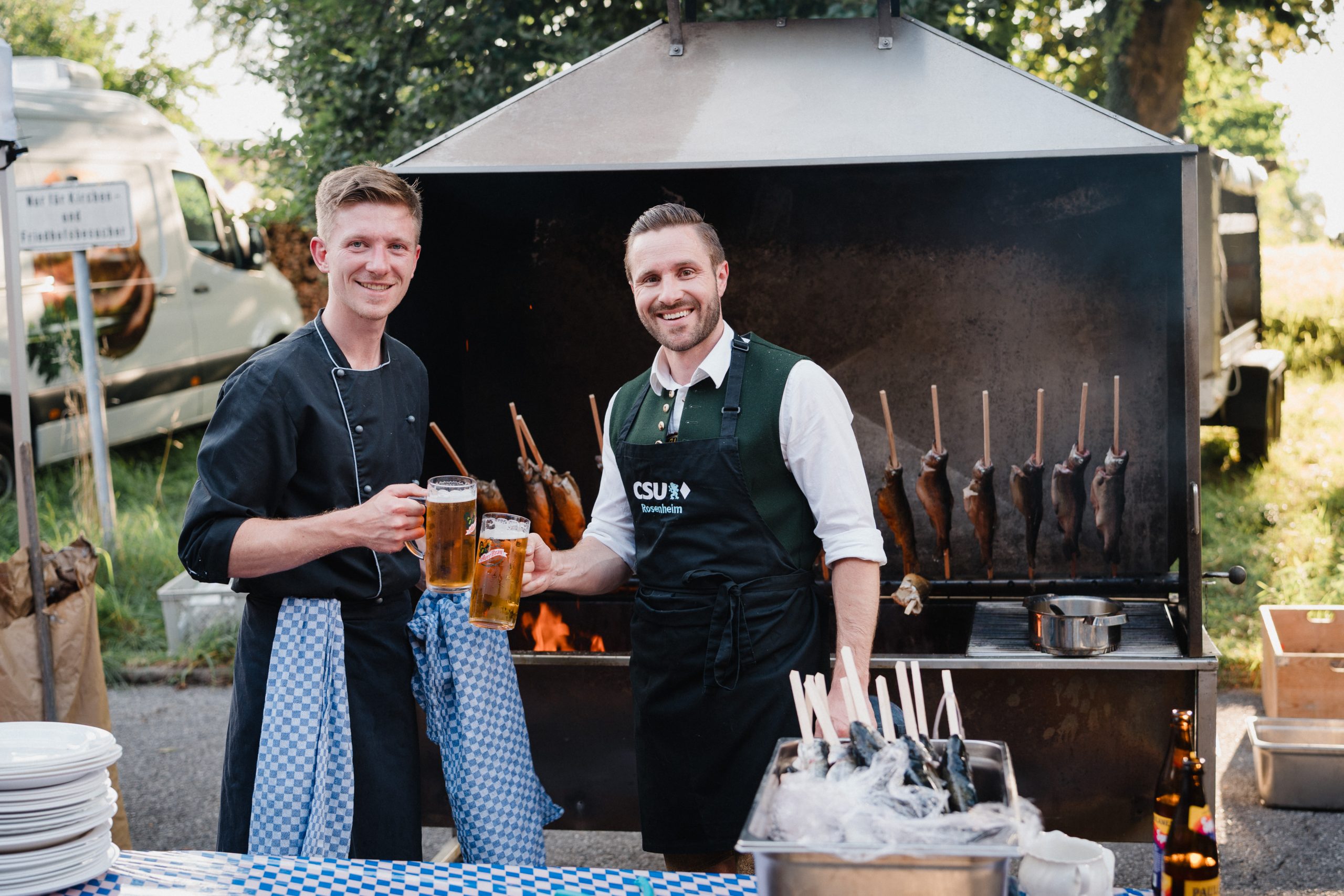Bild 1, Bezirksrat Matthias Eggerl und Daniel Artmann, MdL Stadlfest der CSU Rosenheim 2025. Fotos: Copyright Christoph Leonhardt