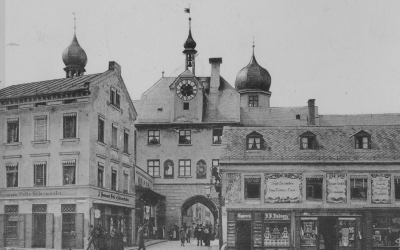 Mittertor, Rosenheim, ca. 1900