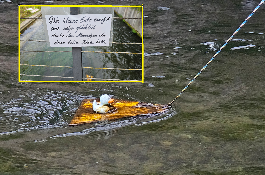 Kleine Dinge, große Freude: Die gelbe Gummiente am Rosenheimer Mühlbachbogen