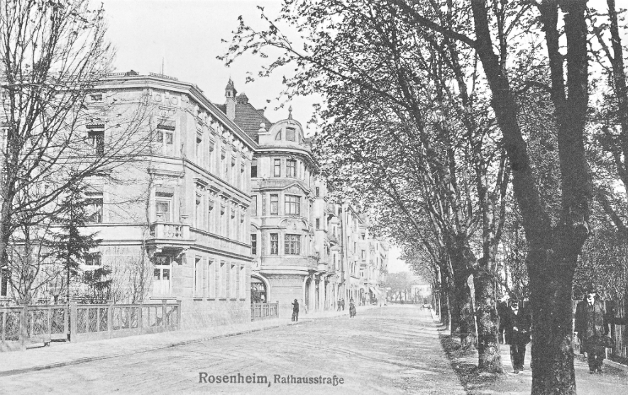 Rathausstraße, Rosenheim, ca. 1910