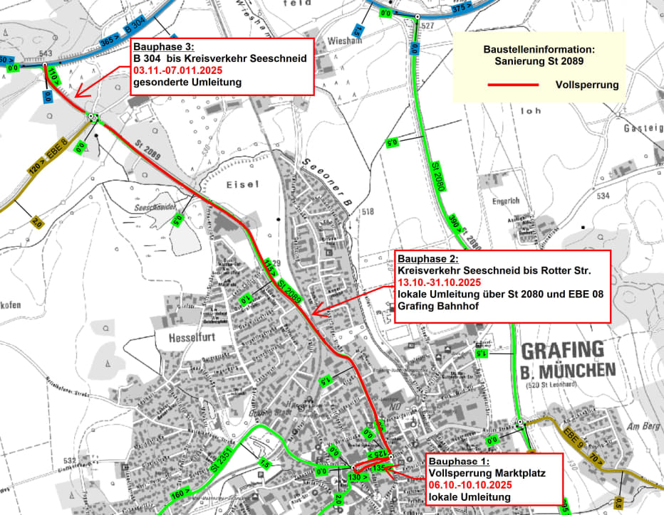 Umleitungsuebersicht Umleitungen Copyright Staatliches Bauamt Rosenheim