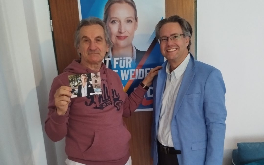 Seltenes Autogramm von Alice Weidel für AfD-Mitglied in Rosenheim