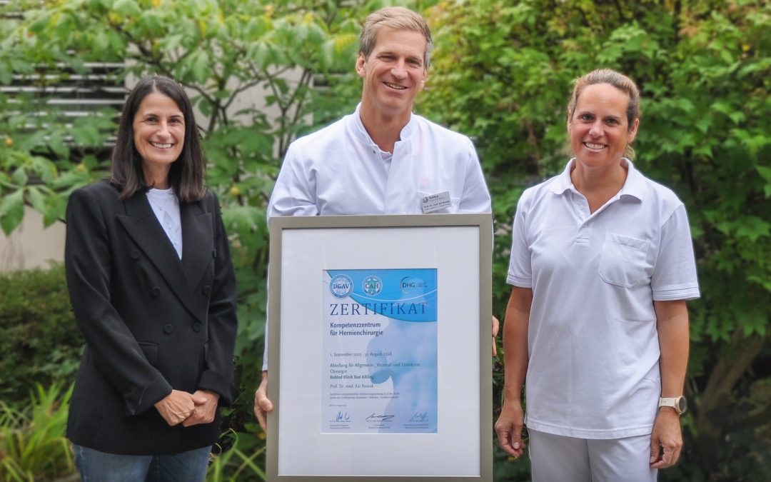 RoMed Klinik Bad Aibling erhält erneut Auszeichnung als Kompetenzzentrum für Hernienchirurgie