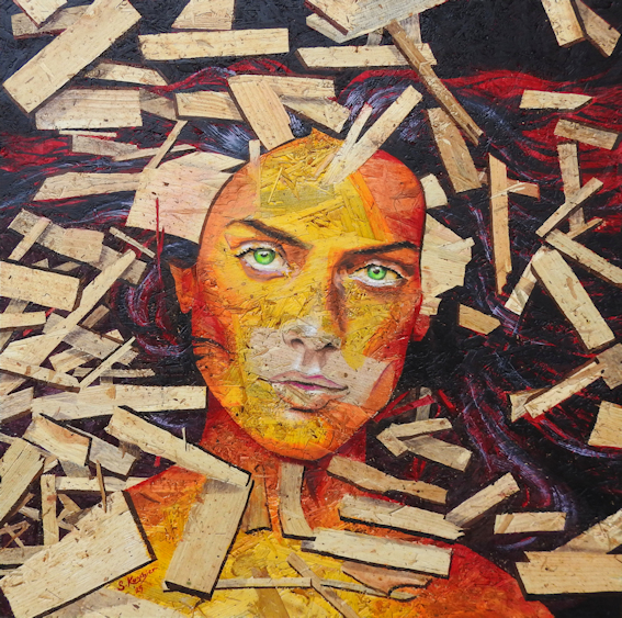 Sabine Koschier Schneewittchen 50 x 50 i Sabine Koshier- Schneewittchen. Foto: Copyright Kolbermoorer Künstler