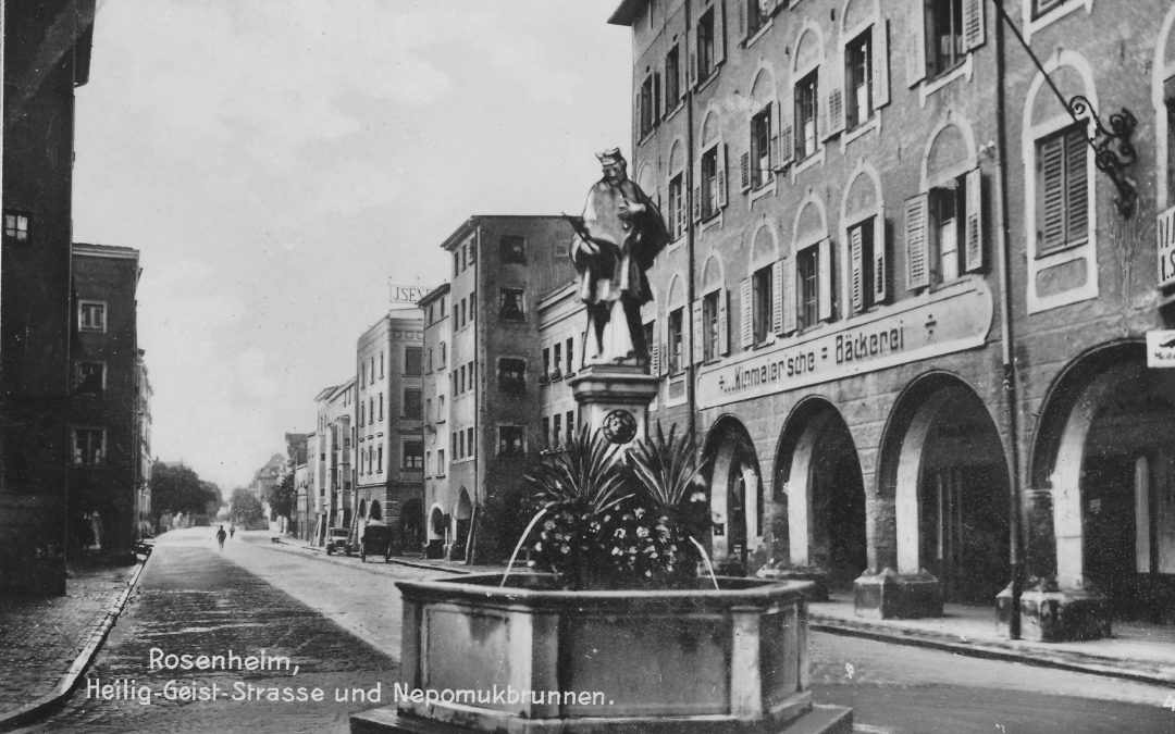 Nepomukbrunnen, Rosenheim, ca. 1910