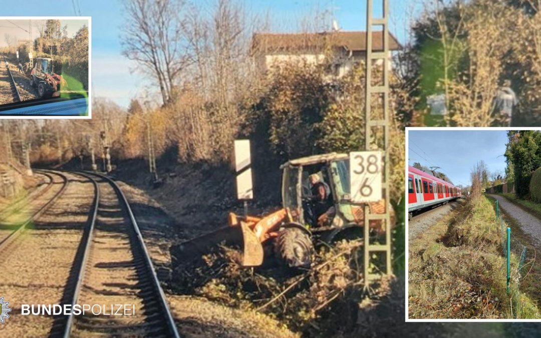 Bagger gerät nahe Tutzing auf Gleise – Keine Verletzten, geringer Schaden