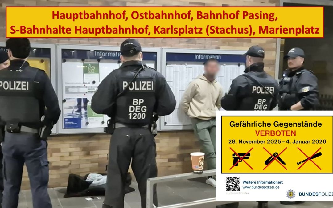 Mitführverbot für Waffen und gefährliche Gegenstände an bayerischen Bahnhöfen