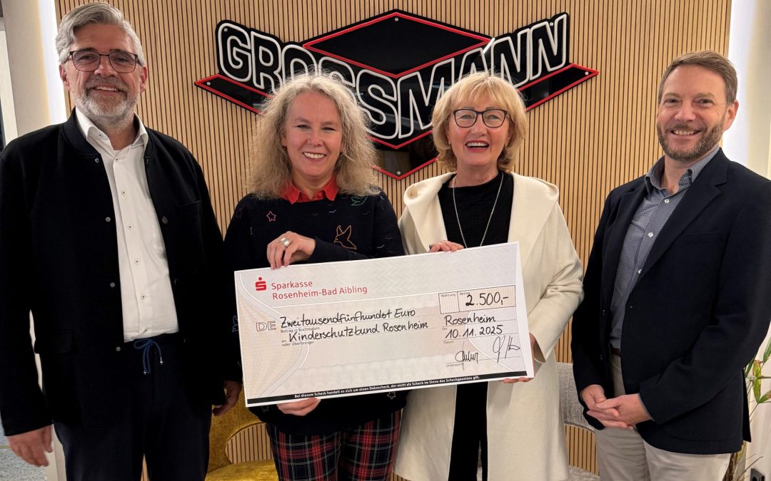 Spende statt Präsente: Grossmann Bau unterstützt Kinderschutzbund Rosenheim mit 2.500 Euro